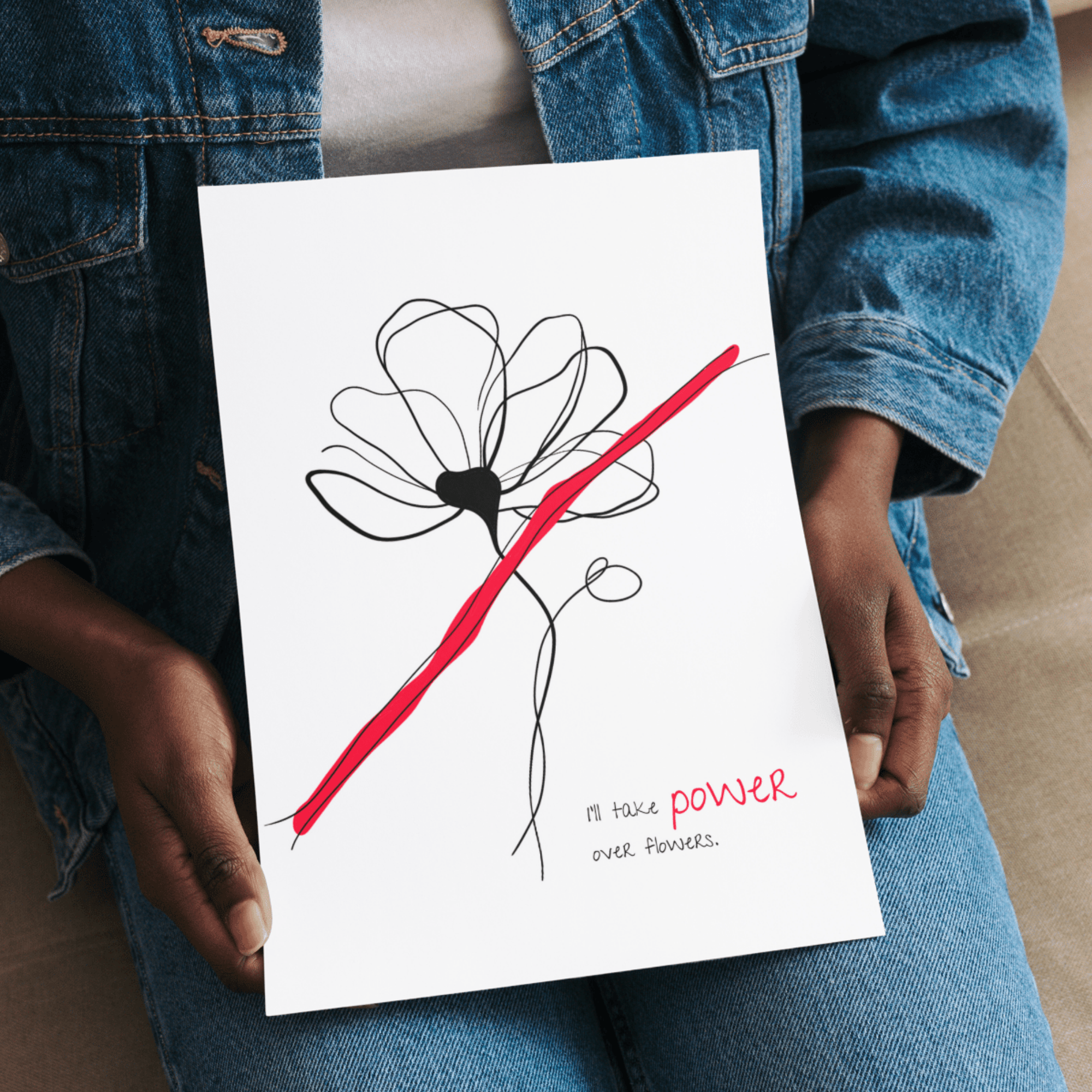 No Shit Shirts - Poster: I’ll take power over flowers - Poster - basic