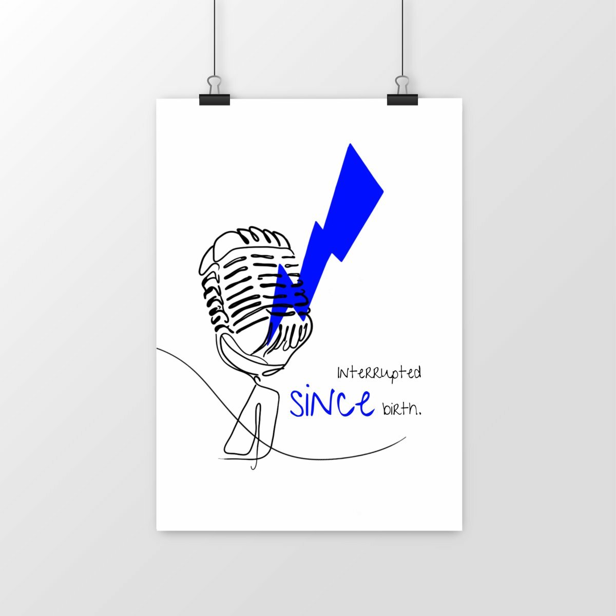 No Shit Shirts - Poster: Interrupted since birth. - Mansplaining - basic