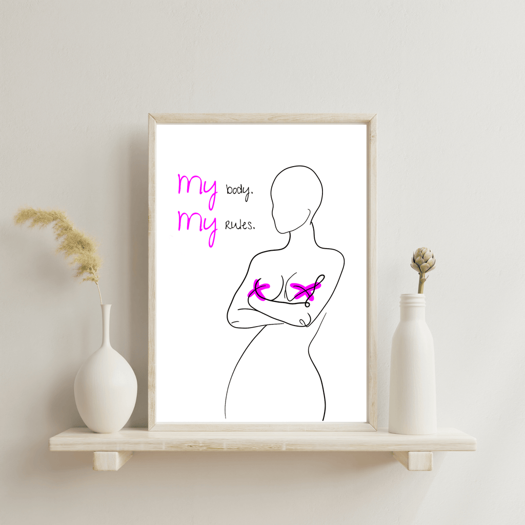 No Shit Shirts - Poster: My Body, My Rules - Body & Autonomy & Sexism - basic