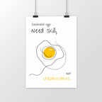 No Shit Shirts - Poster: Scrambled eggs need skill, not chromosomes. - Gender Roles - basic