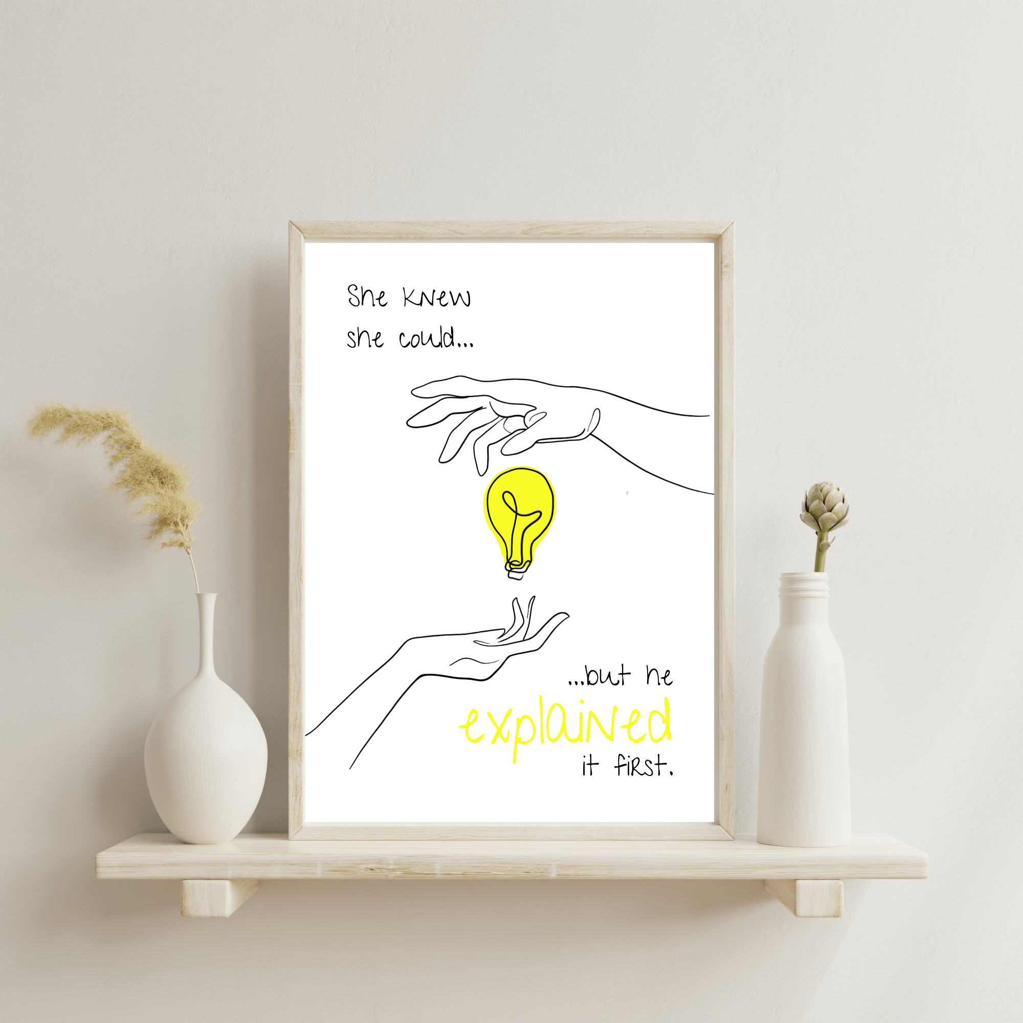 No Shit Shirts - Poster: She knew she could, but he explained it first. - Mansplaining - basic