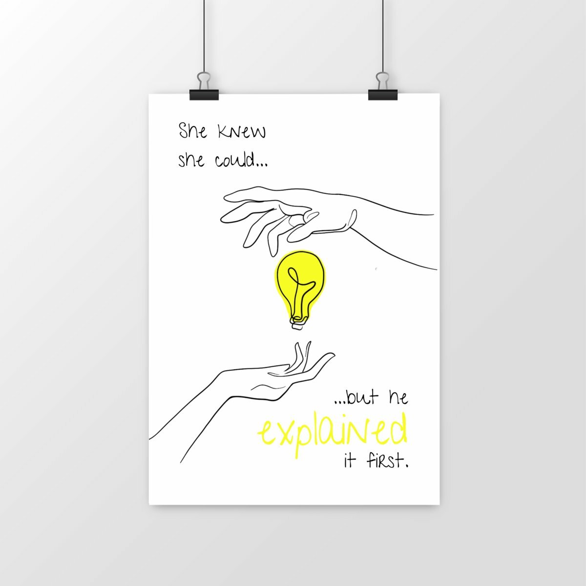 No Shit Shirts - Poster: She knew she could, but he explained it first. - Mansplaining - basic