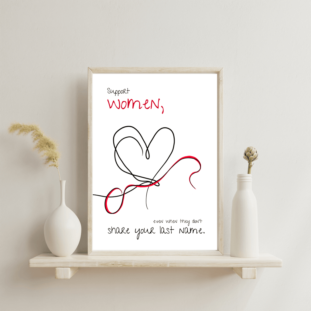 No Shit Shirts - Poster: Support women, even when they don’t share your last name. - Poster - basic