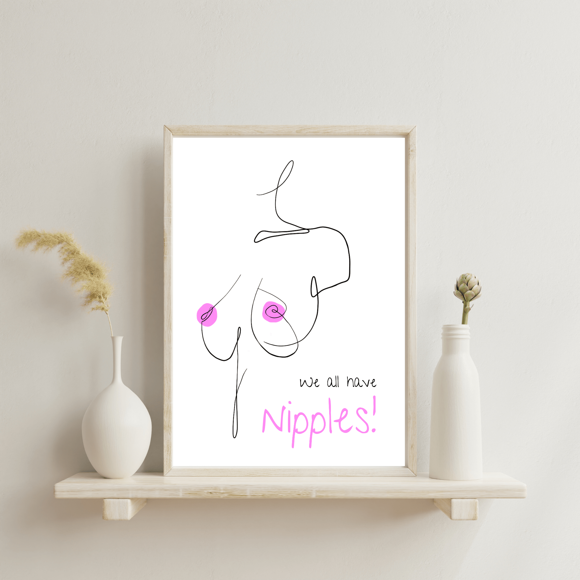 No Shit Shirts - Poster: We all have nipples! - Body & Autonomy & Sexism - basic