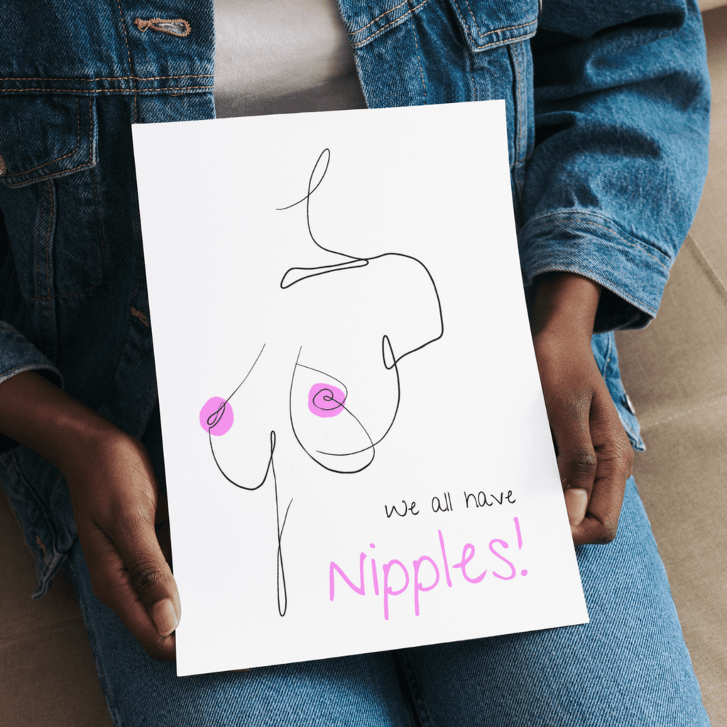 No Shit Shirts - Poster: We all have nipples! - Body & Autonomy & Sexism - basic