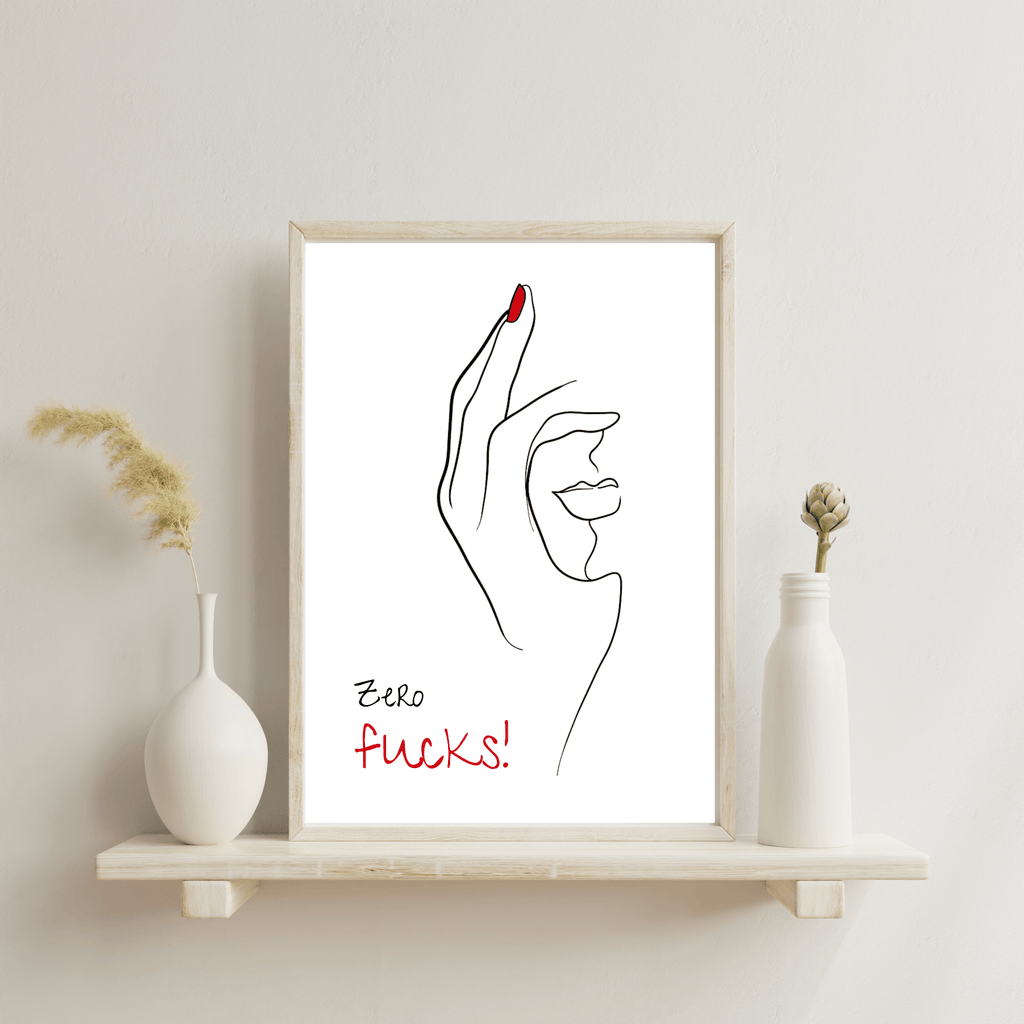 No Shit Shirts - Poster: Zero Fucks - Poster - basic