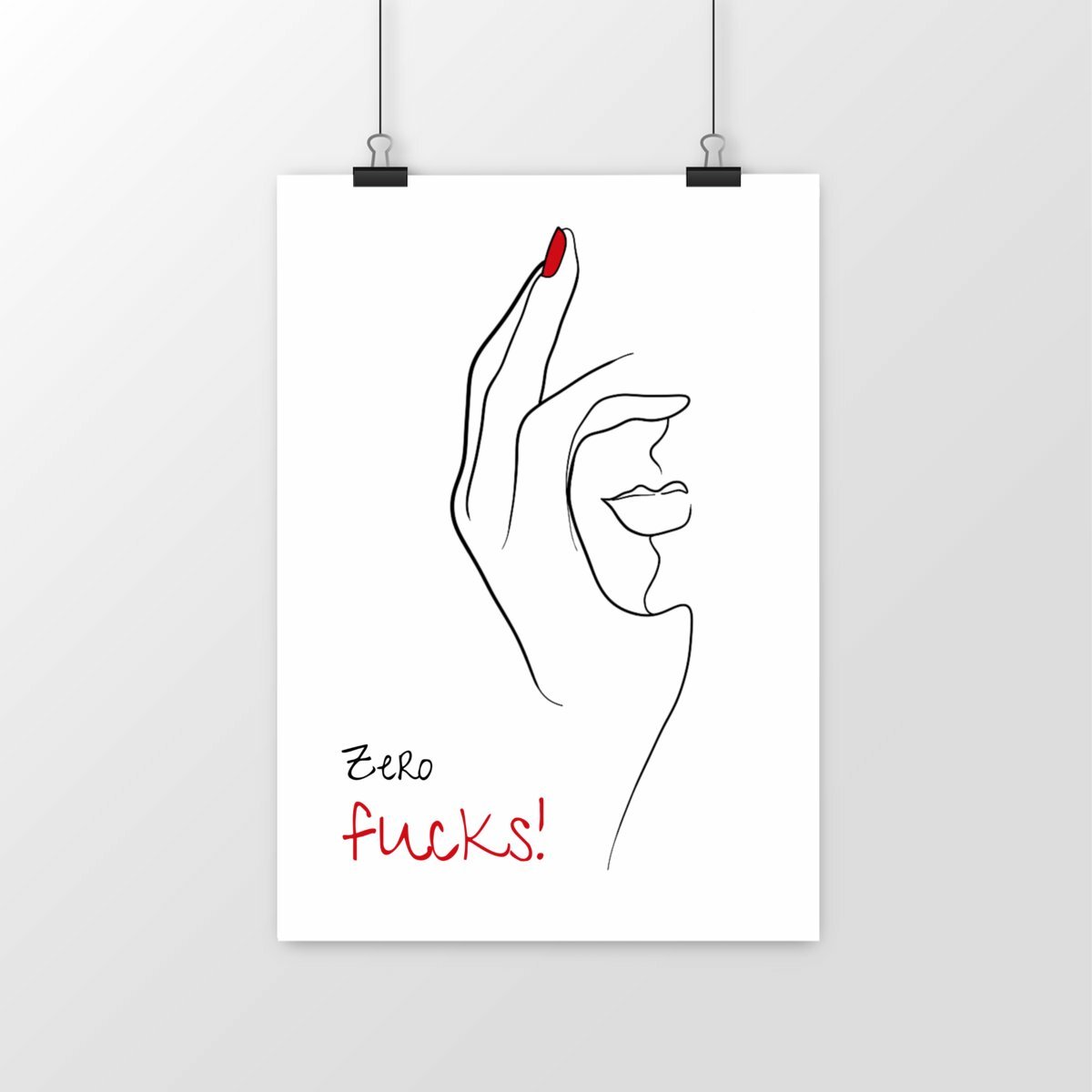 No Shit Shirts - Poster: Zero Fucks - Poster - basic