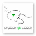 No Shit Shirts - Sticker: Compliments ≠ comments. - Mansplaining - basic