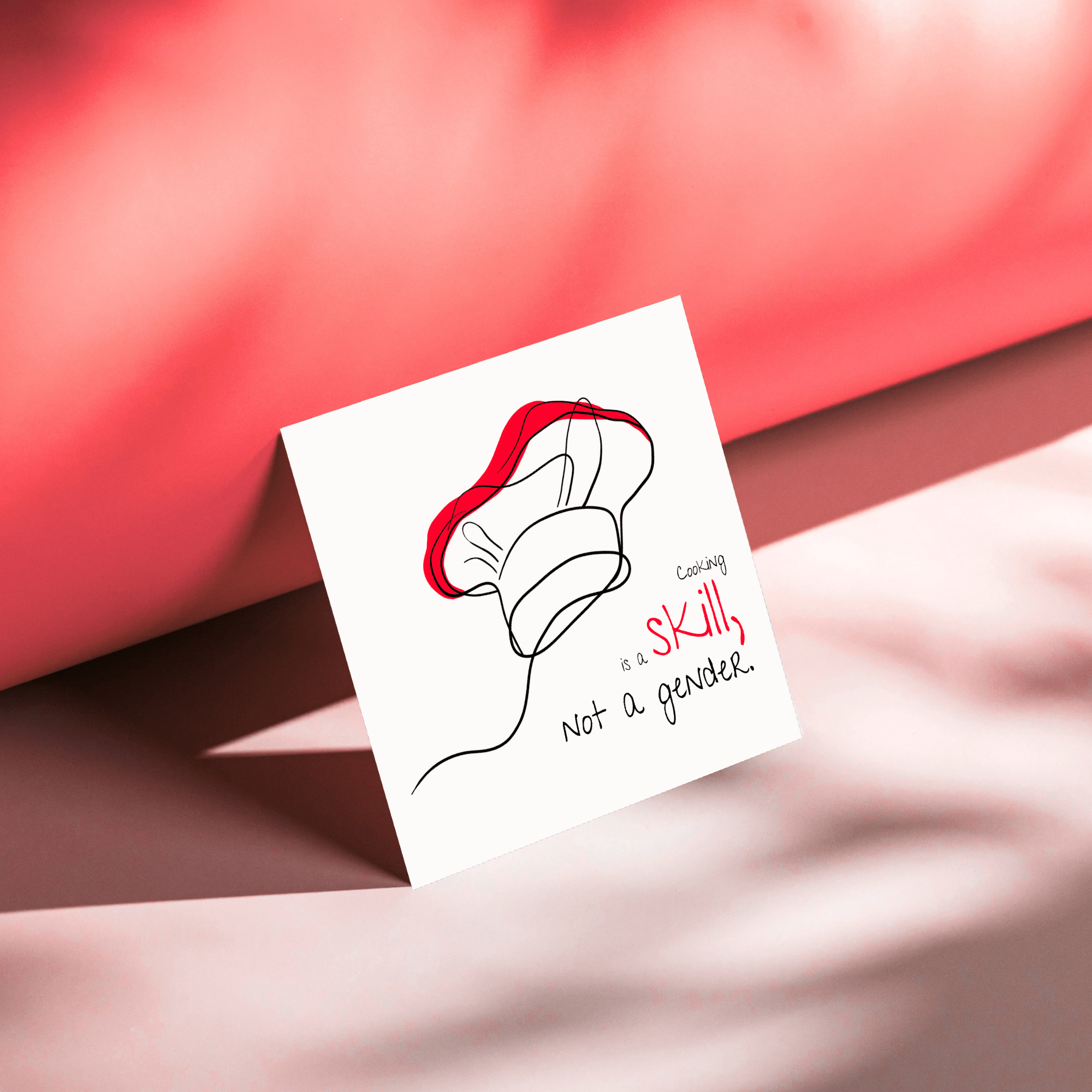 No Shit Shirts - Sticker: Cooking is a skill, not a gender. - Gender Roles - basic