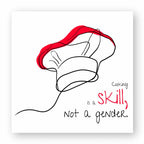 No Shit Shirts - Sticker: Cooking is a skill, not a gender. - Gender Roles - basic