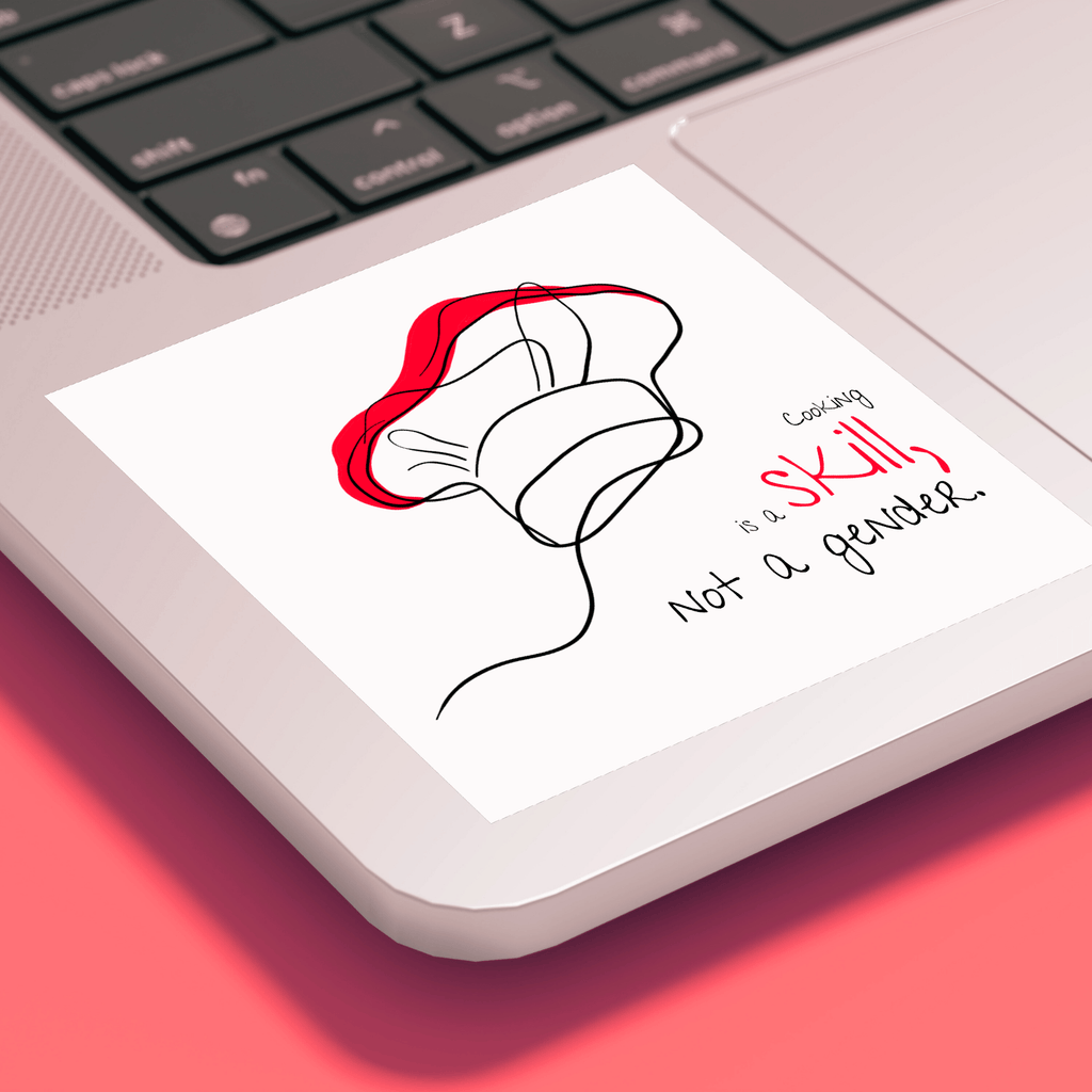 No Shit Shirts - Sticker: Cooking is a skill, not a gender. - Gender Roles - basic