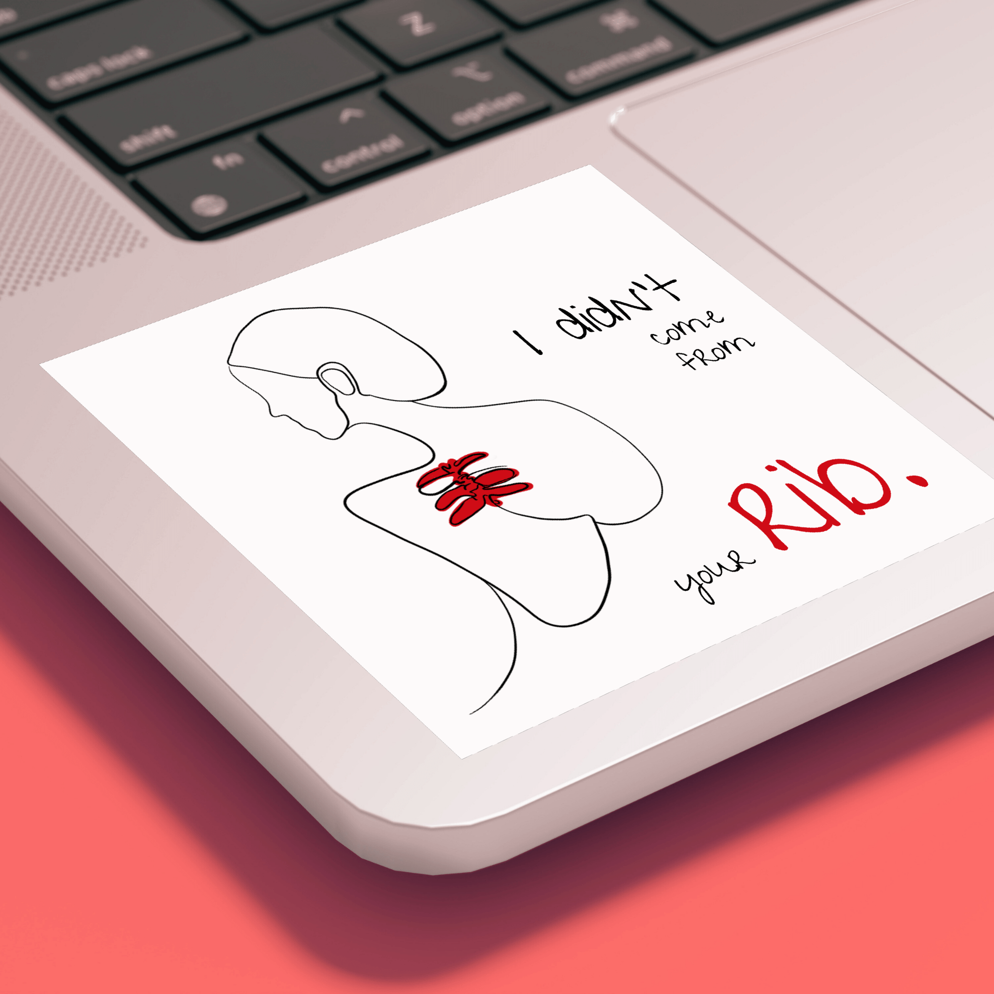 No Shit Shirts - Sticker: I didn’t come from your rib. - Body & Autonomy & Sexism - basic