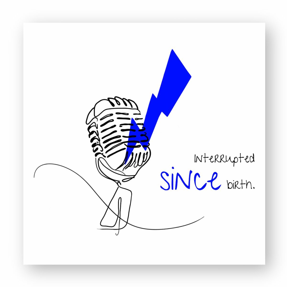 No Shit Shirts - Sticker: Interrupted since birth. - Mansplaining - basic