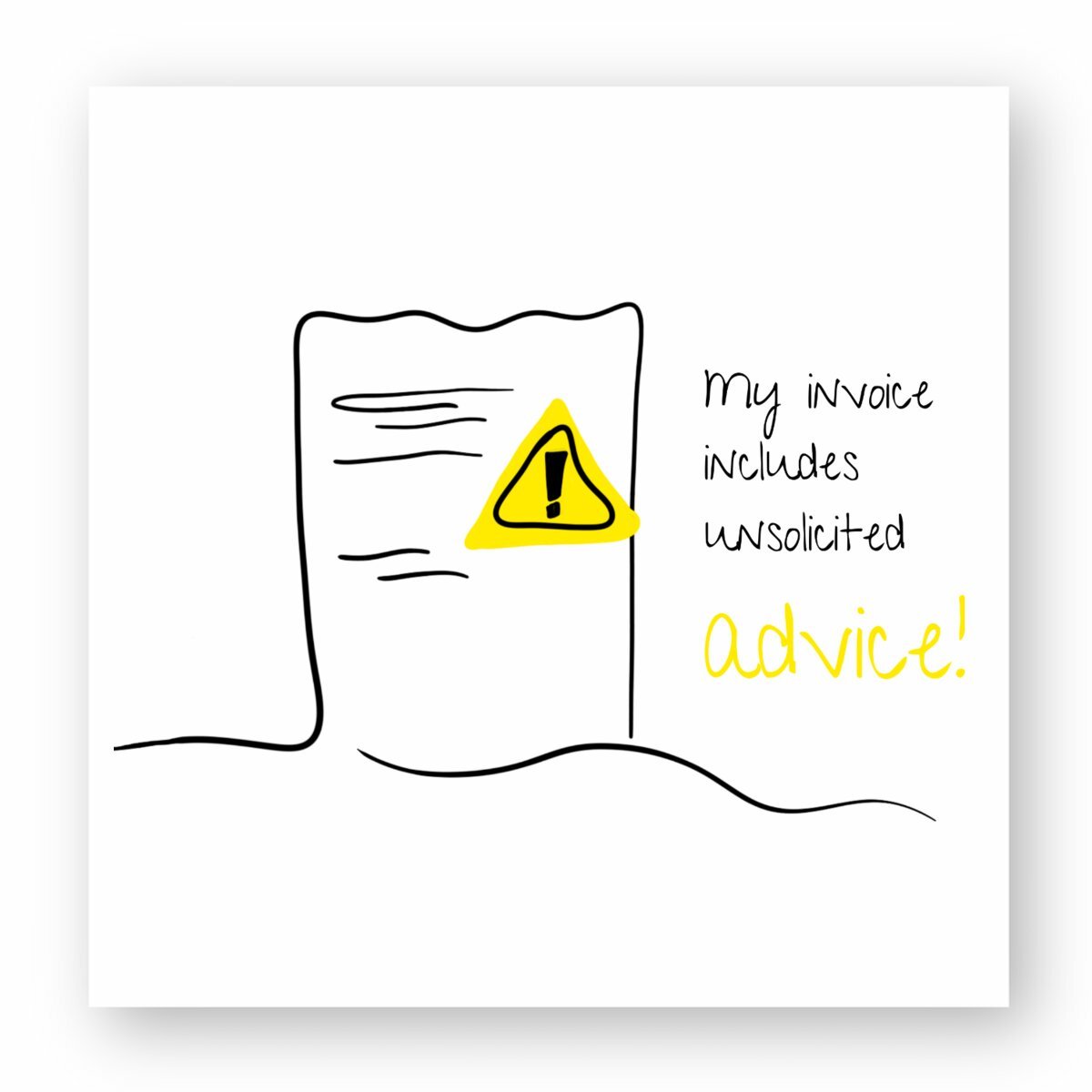 No Shit Shirts - Sticker: My invoice includes unsolicited advice. - Mansplaining - basic