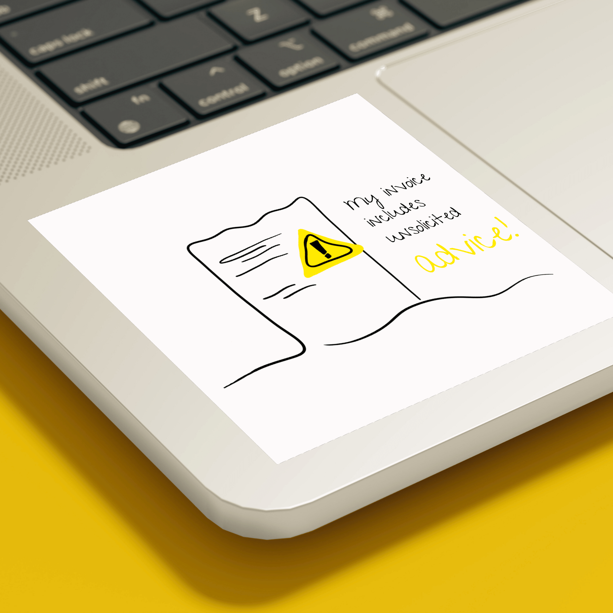 No Shit Shirts - Sticker: My invoice includes unsolicited advice. - Mansplaining - basic