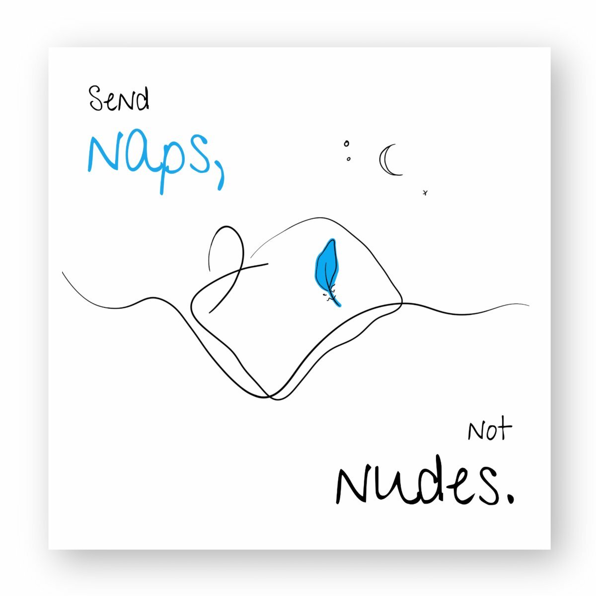 No Shit Shirts - Sticker: Send Naps, Not Nudes - Body & Autonomy & Sexism - basic