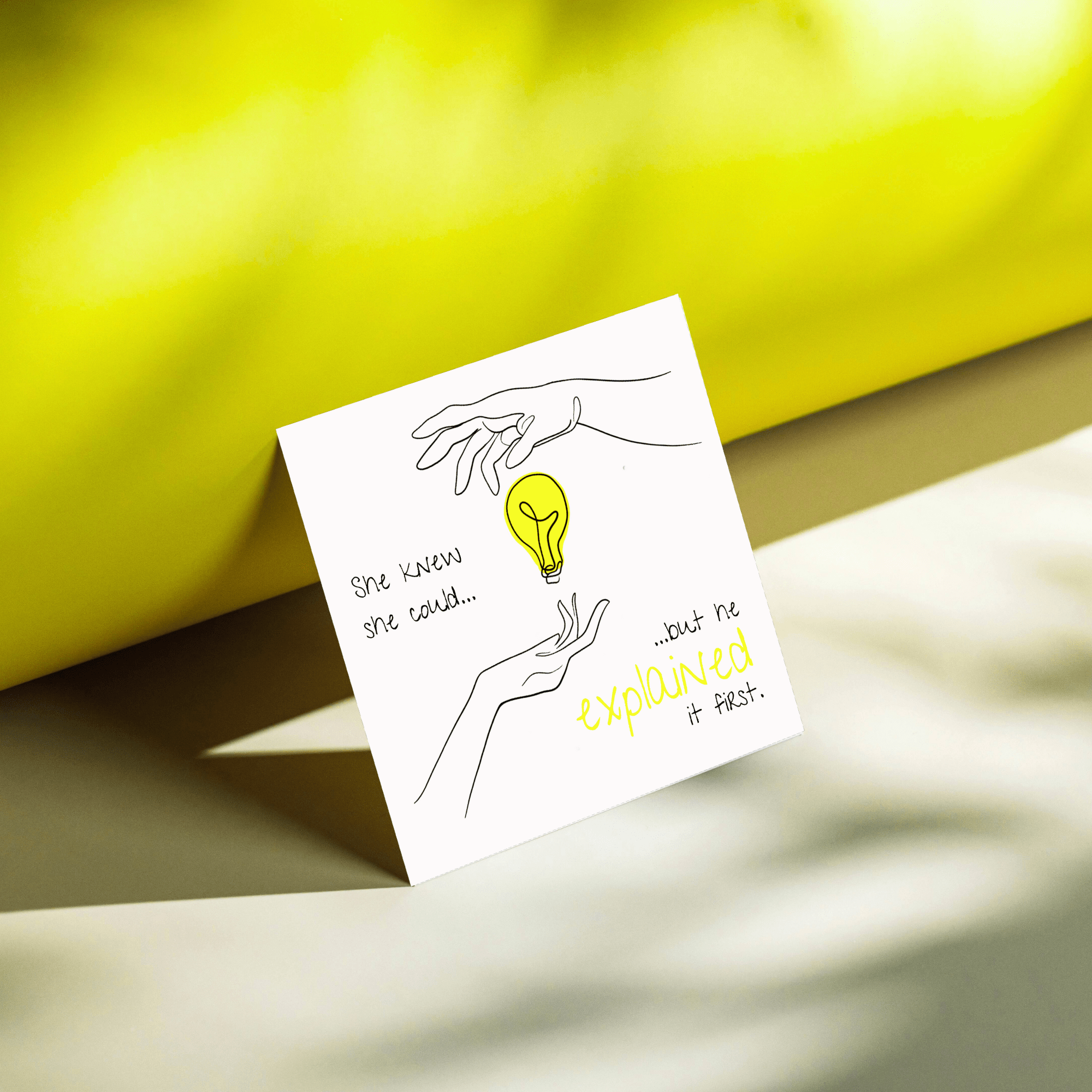 No Shit Shirts - Sticker: She knew she could, but he explained it first. - Mansplaining - basic