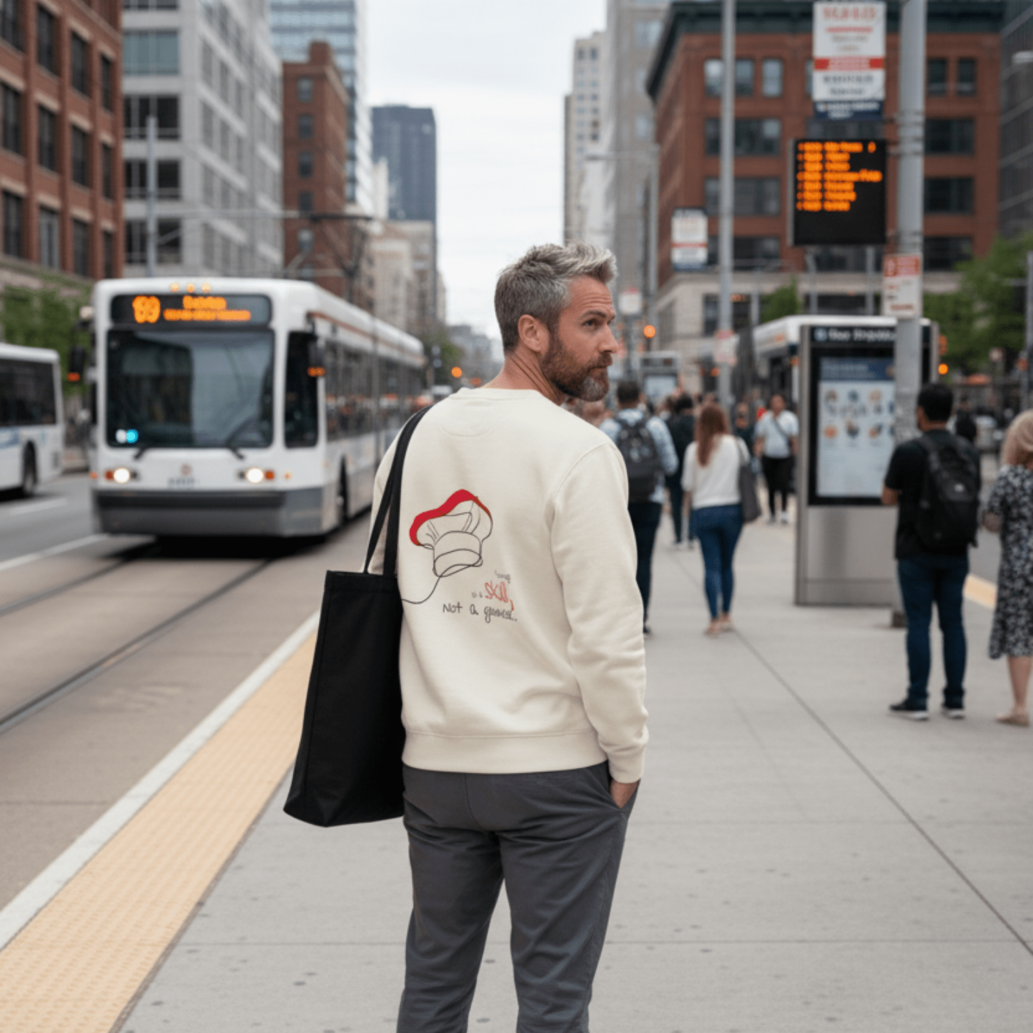No Shit Shirts - Sweatshirt (Backprint): Cooking is a skill, not a gender. - Gender Roles - basic