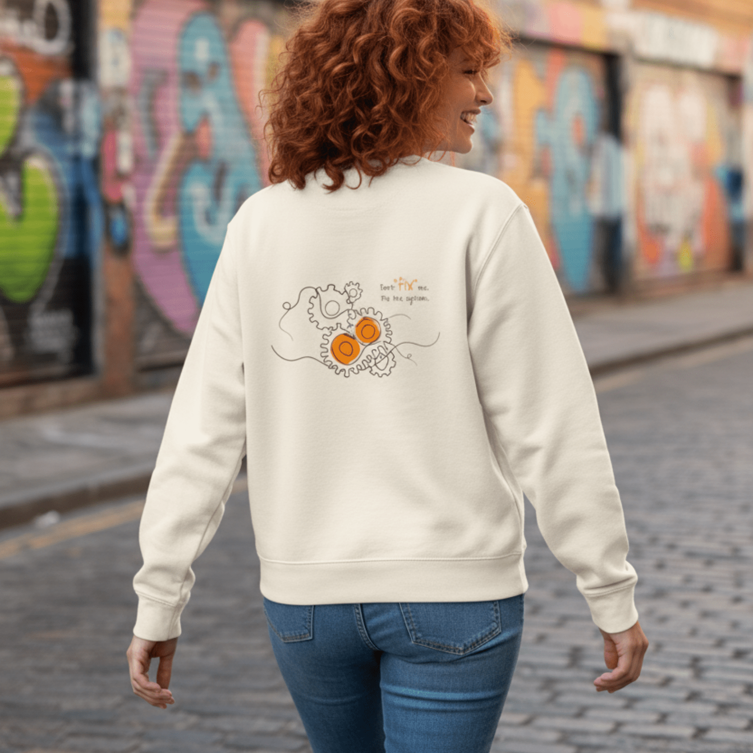 No Shit Shirts - Sweatshirt (Backprint): Don’t “fix” me. Fix the system. - Society & Patriarchy - basic