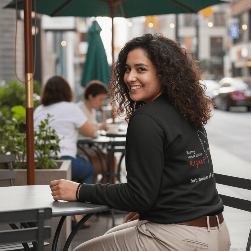 No Shit Shirts - Sweatshirt (Backprint): Every chest deserves respect. Regardless of inventory. - Body & Autonomy & Sexism - basic