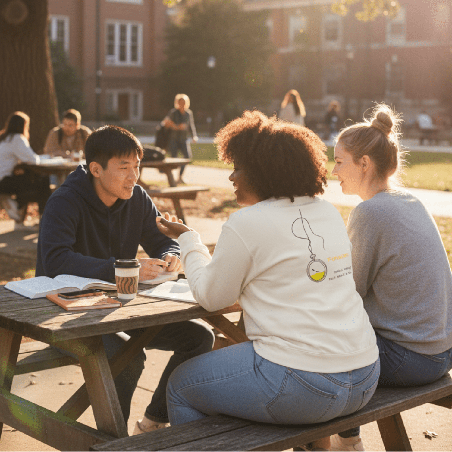 No Shit Shirts - Sweatshirt (Backprint): Feminism: because “waiting” hasn’t worked so far - Society & Patriarchy - basic