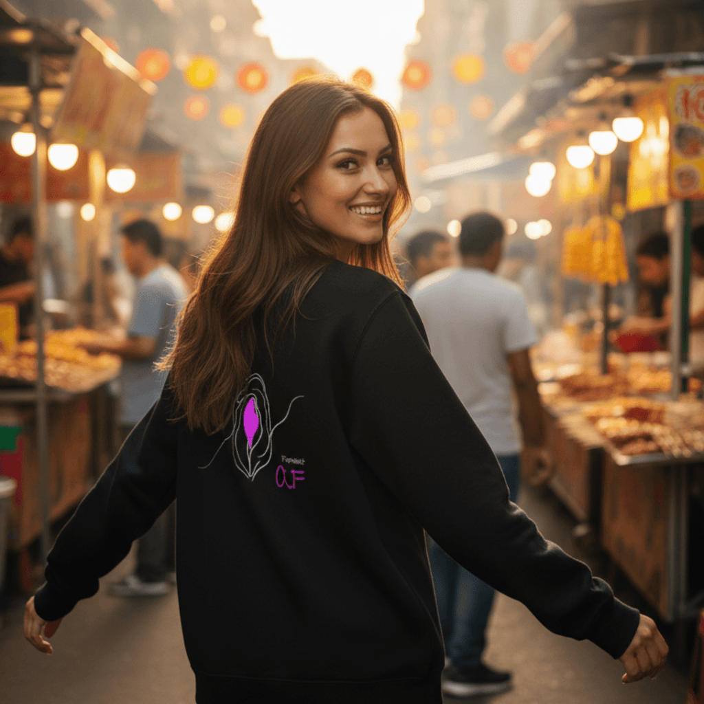 No Shit Shirts - Sweatshirt (Backprint): Feminist AF - Society & Patriarchy - basic