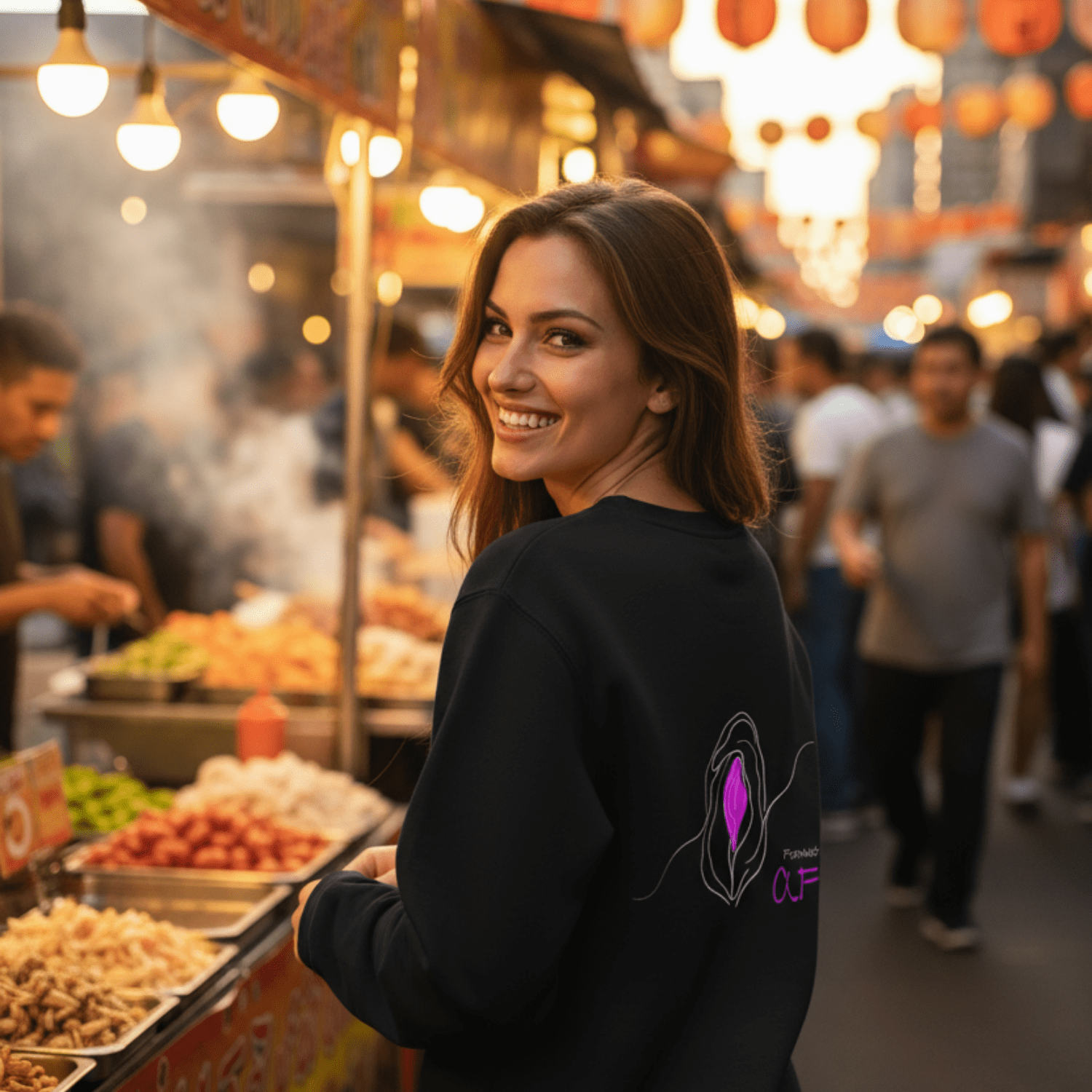 No Shit Shirts - Sweatshirt (Backprint): Feminist AF - Society & Patriarchy - basic