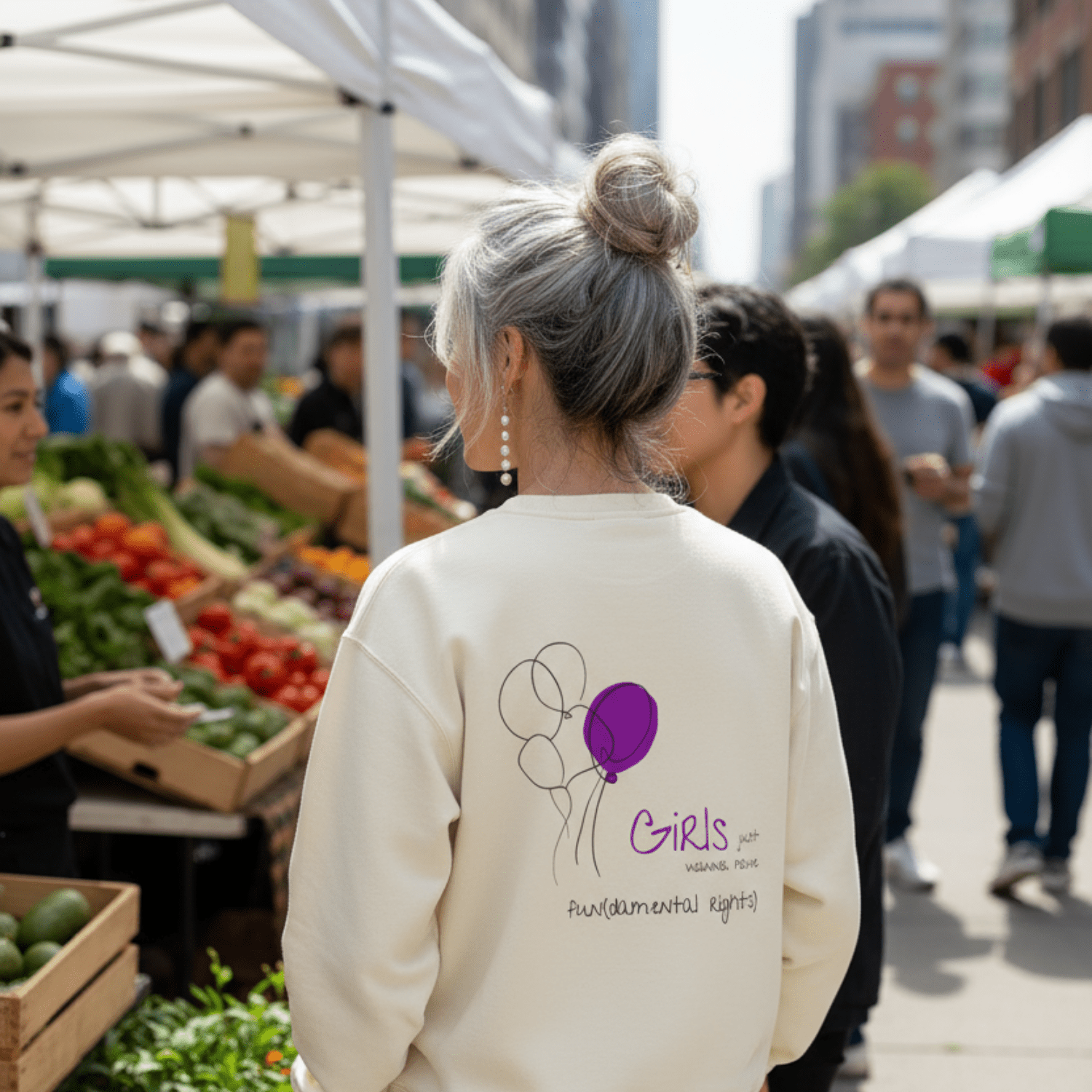 No Shit Shirts - Sweatshirt (Backprint): Girls just wanna have fun(damental rights) - Society & Patriarchy - basic