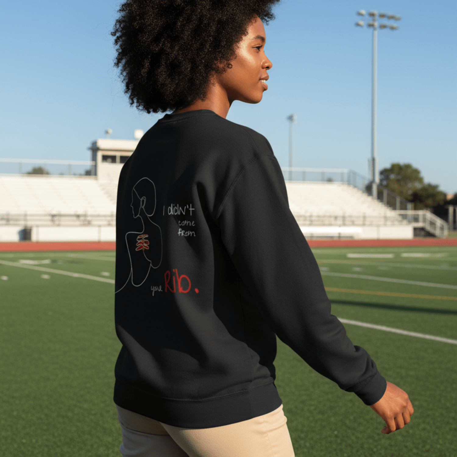 No Shit Shirts - Sweatshirt (Backprint): I didn’t come from your rib. - Body & Autonomy & Sexism - basic