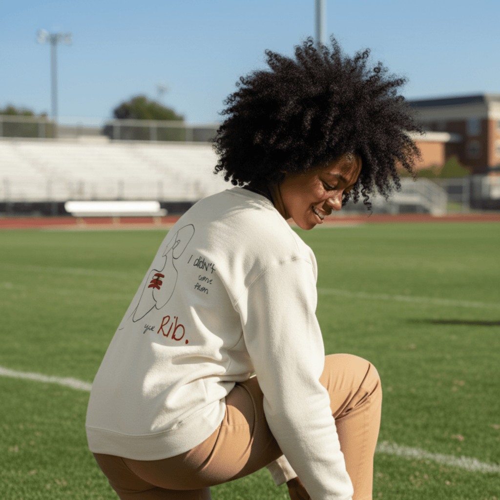 No Shit Shirts - Sweatshirt (Backprint): I didn’t come from your rib. - Body & Autonomy & Sexism - basic