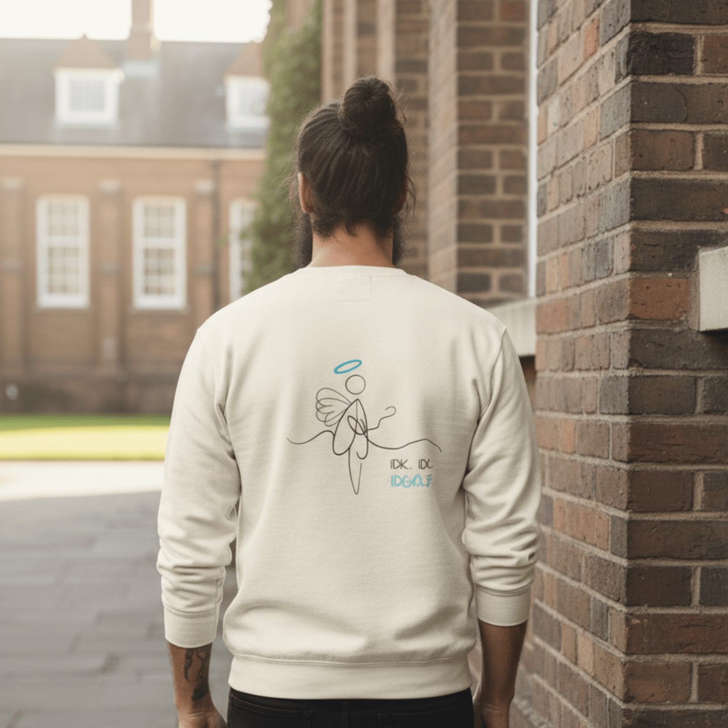 No Shit Shirts - Sweatshirt (Backprint): IDK. IDC. IDGAF. - Society & Patriarchy - basic