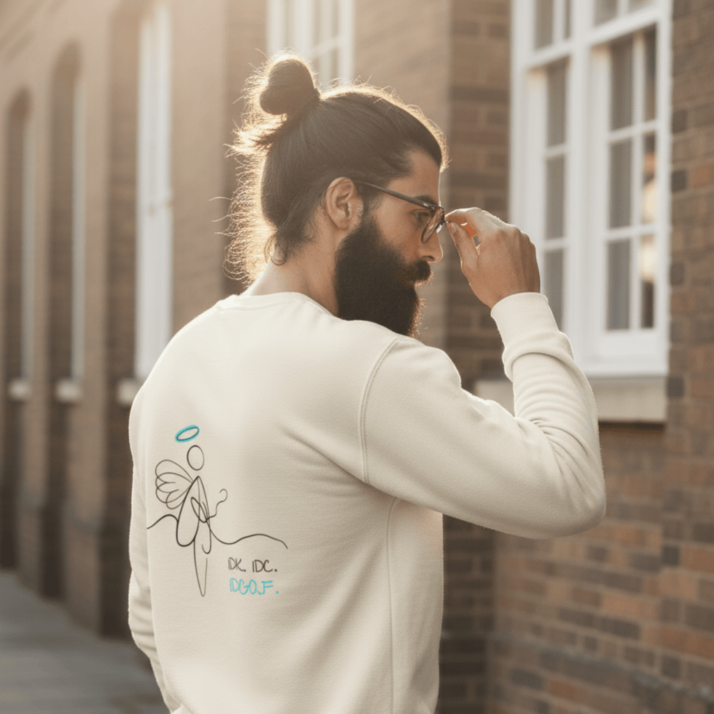 No Shit Shirts - Sweatshirt (Backprint): IDK. IDC. IDGAF. - Society & Patriarchy - basic