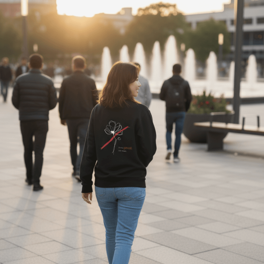 No Shit Shirts - Sweatshirt (Backprint): I’ll take power over flowers - Society & Patriarchy - basic