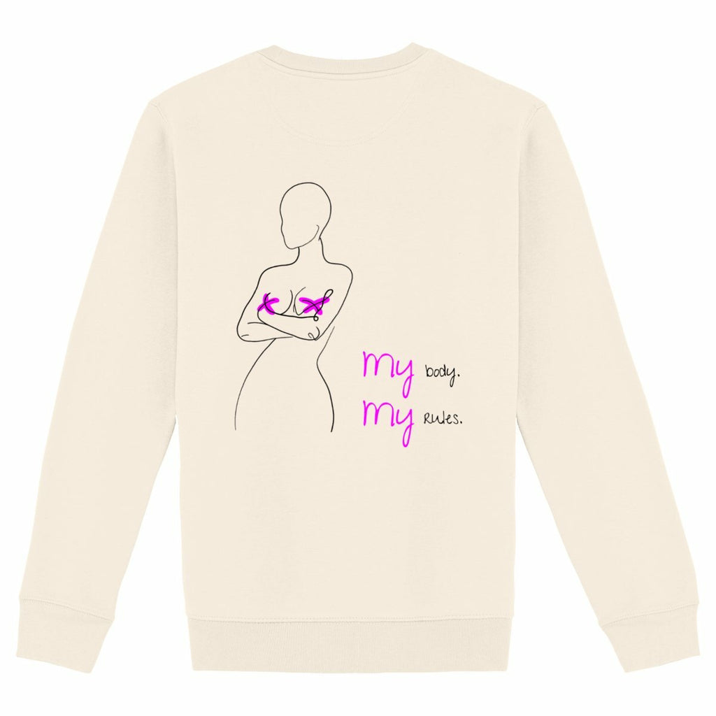 No Shit Shirts - Sweatshirt (Backprint): My Body, My Rules - Body & Autonomy & Sexism - basic