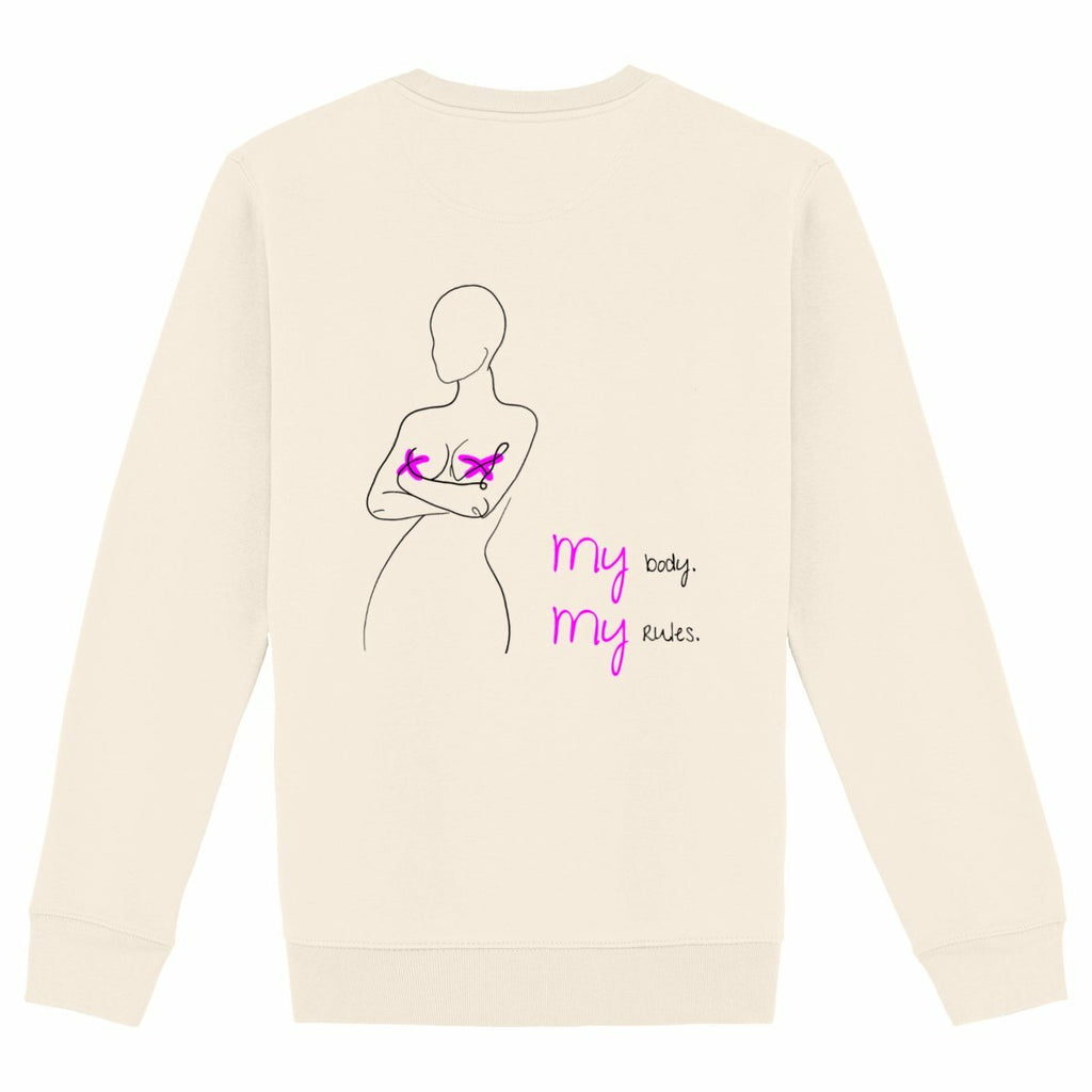 No Shit Shirts - Sweatshirt (Backprint): My Body, My Rules - Body & Autonomy & Sexism - basic