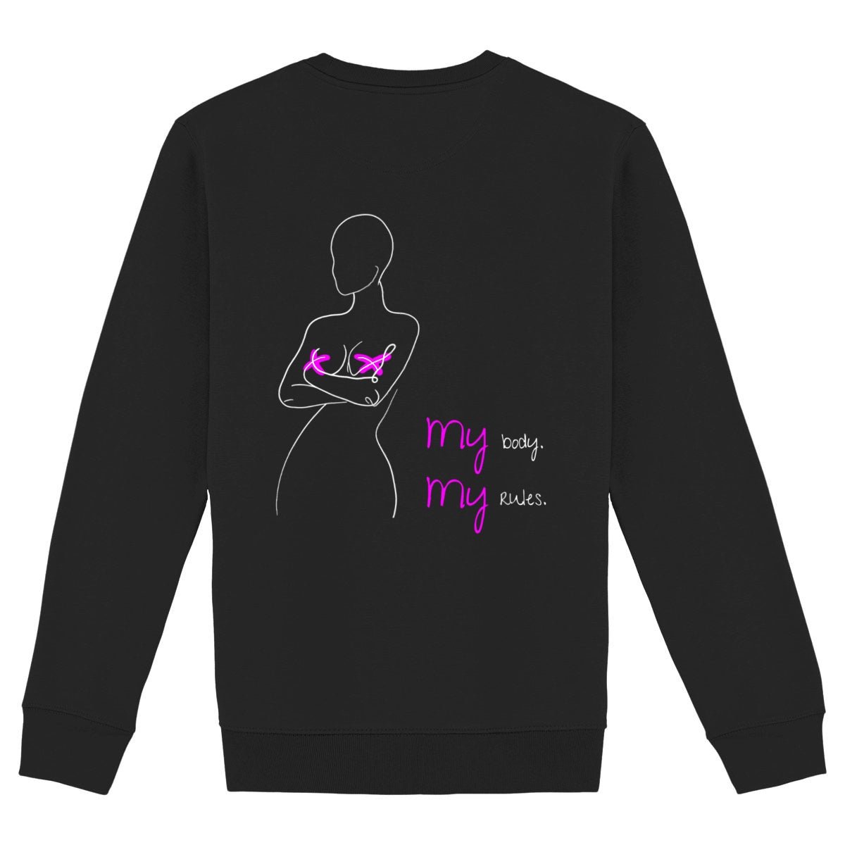 No Shit Shirts - Sweatshirt (Backprint): My Body, My Rules - Body & Autonomy & Sexism - basic