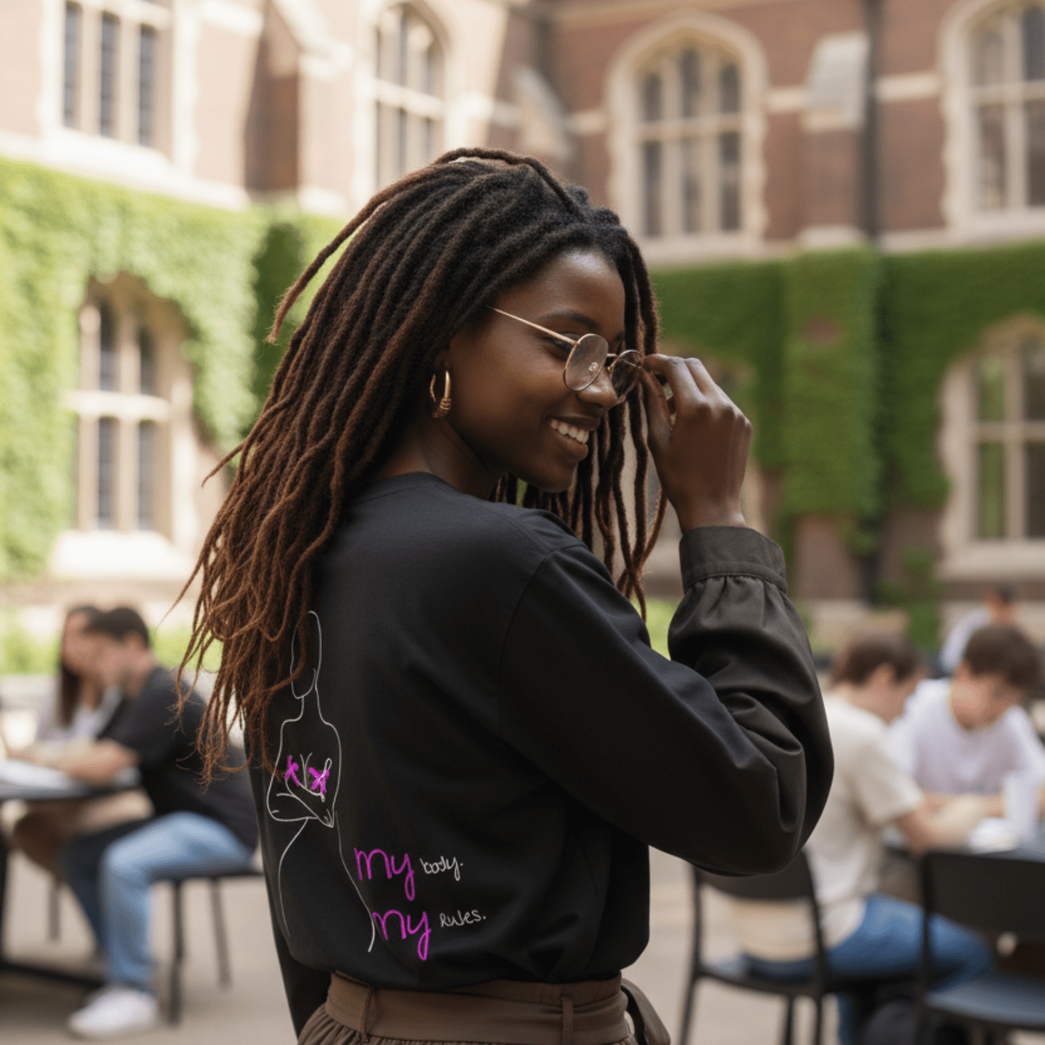 No Shit Shirts - Sweatshirt (Backprint): My Body, My Rules - Body & Autonomy & Sexism - basic