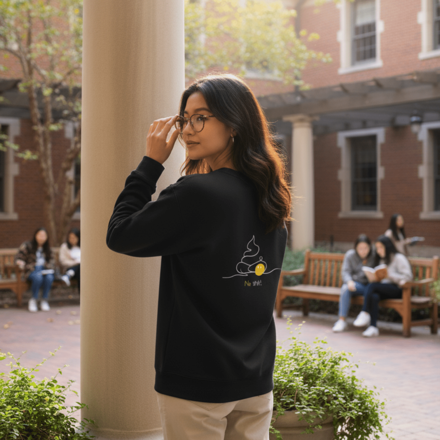 No Shit Shirts - Sweatshirt (Backprint): No Shit! - Society & Patriarchy - basic