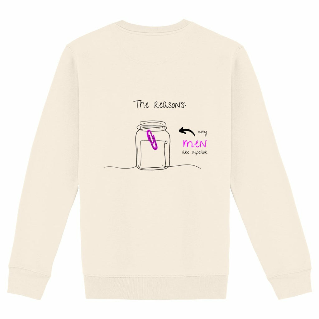 No Shit Shirts - Sweatshirt (Backprint): The reasons why men are superior: - Gender Roles - basic