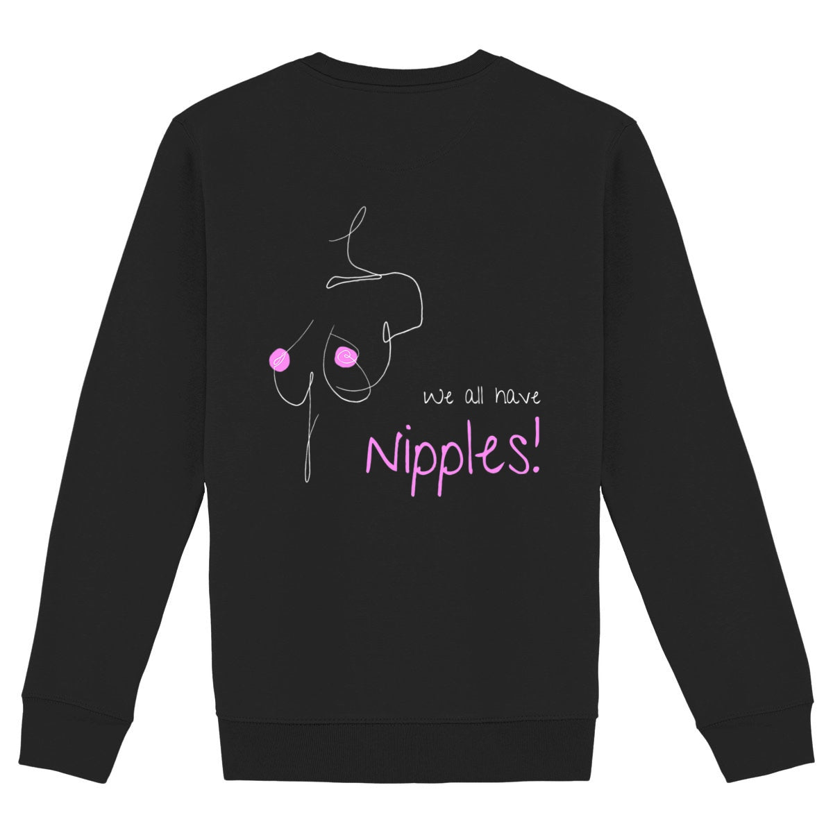 No Shit Shirts - Sweatshirt (Backprint): We all have nipples! - Body & Autonomy & Sexism - basic