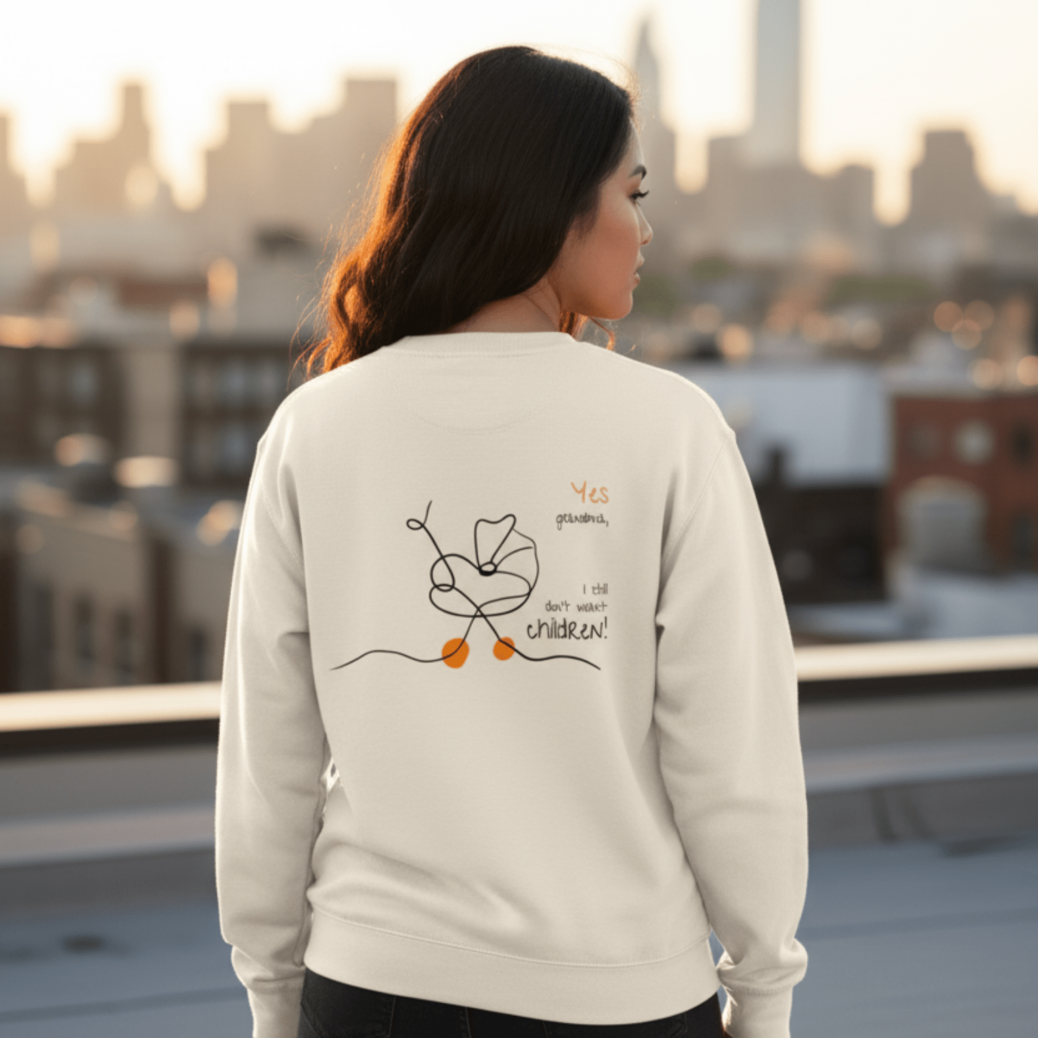 No Shit Shirts - Sweatshirt (Backprint): Yes, grandma, I still don’t want children - Gender Roles - basic