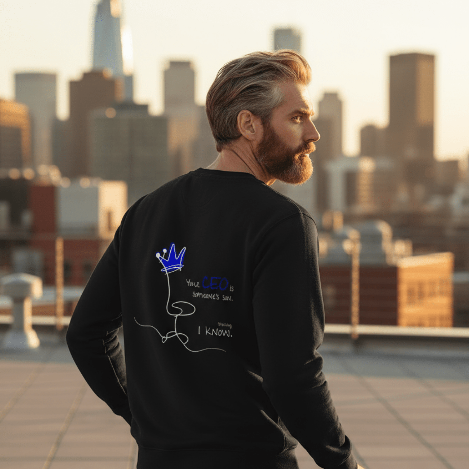 No Shit Shirts - Sweatshirt (Backprint): Your CEO is someone’s son. Shocking, I know. - Equal Pay - basic