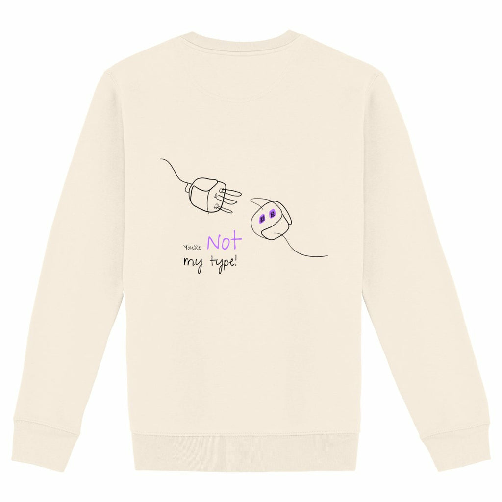 No Shit Shirts - Sweatshirt (Backprint): Your not my type - Body & Autonomy & Sexism - basic