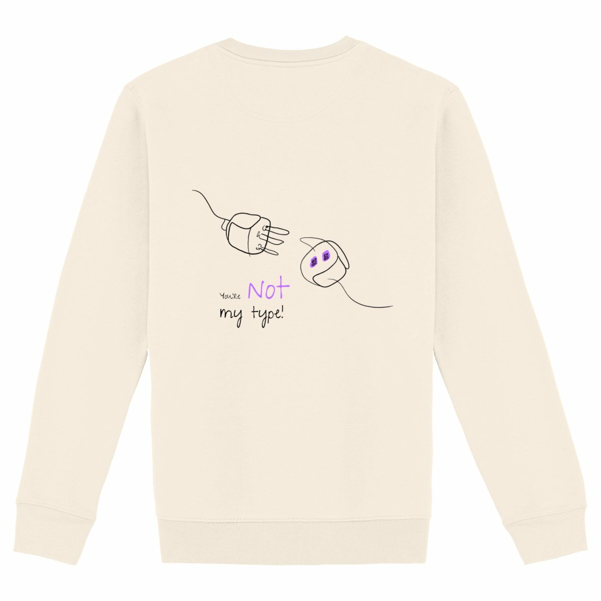 No Shit Shirts - Sweatshirt (Backprint): Your not my type - Body & Autonomy & Sexism - basic