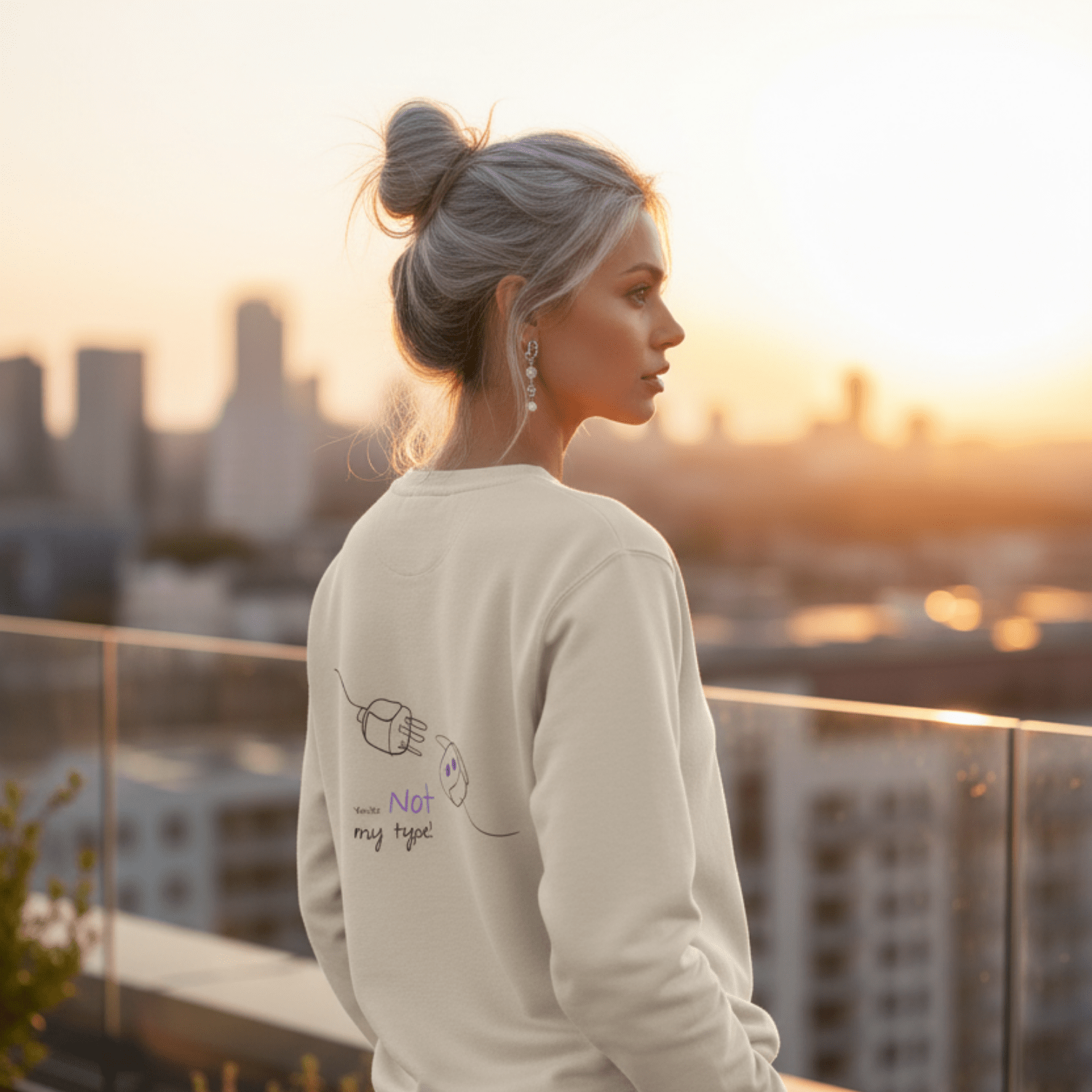 No Shit Shirts - Sweatshirt (Backprint): Your not my type - Body & Autonomy & Sexism - basic