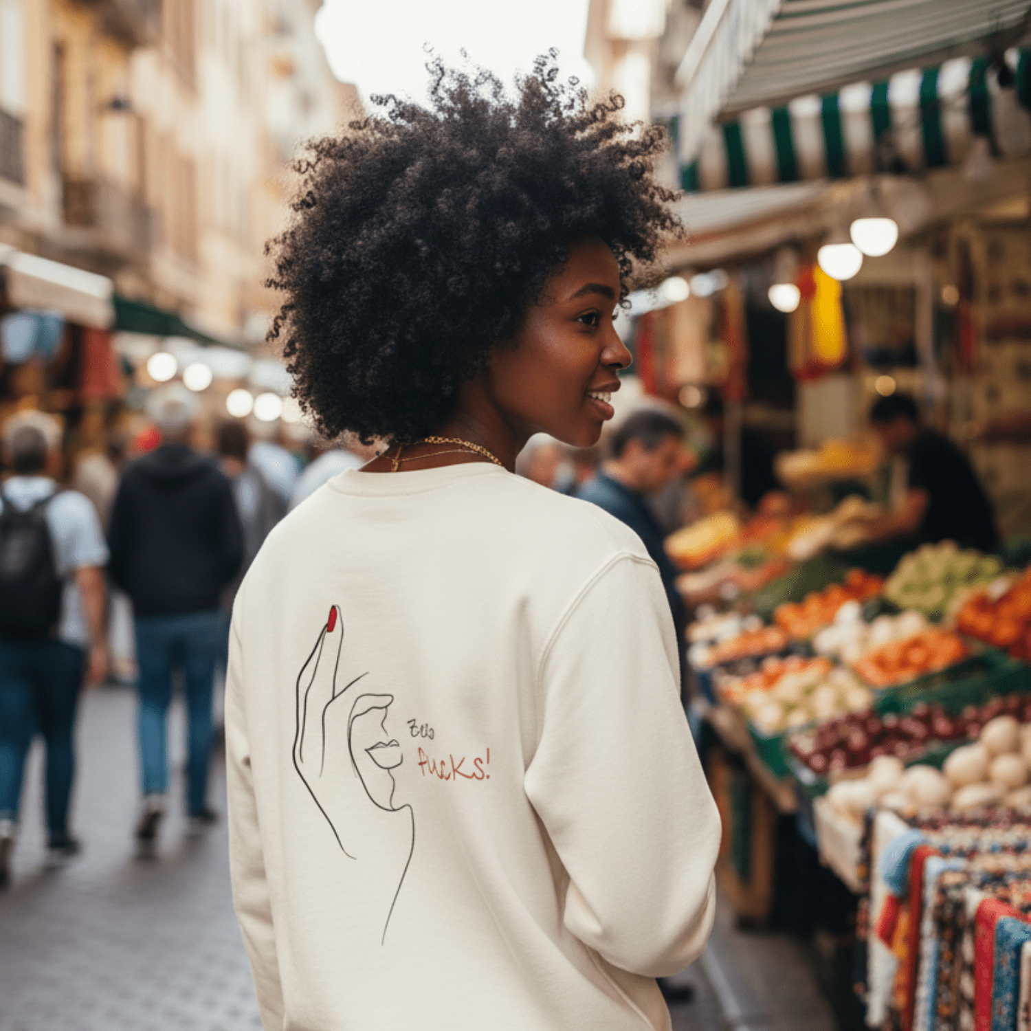 No Shit Shirts - Sweatshirt (Backprint): Zero Fucks - Society & Patriarchy - basic