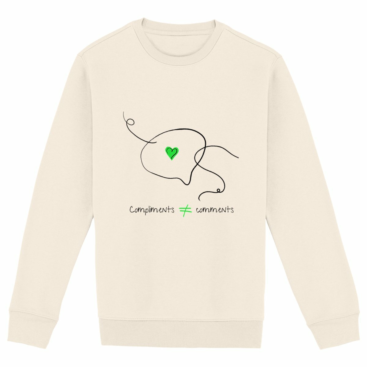 No Shit Shirts - Sweatshirt (Frontprint Large): Compliments ≠ comments. - Mansplaining - basic