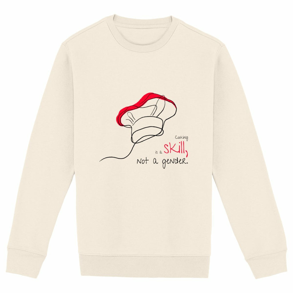 No Shit Shirts - Sweatshirt (Frontprint Large): Cooking is a skill, not a gender. - Gender Roles - basic