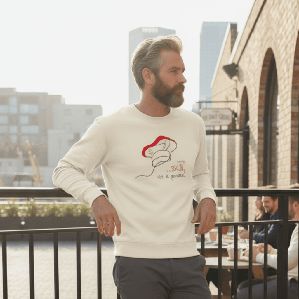 No Shit Shirts - Sweatshirt (Frontprint Large): Cooking is a skill, not a gender. - Gender Roles - basic