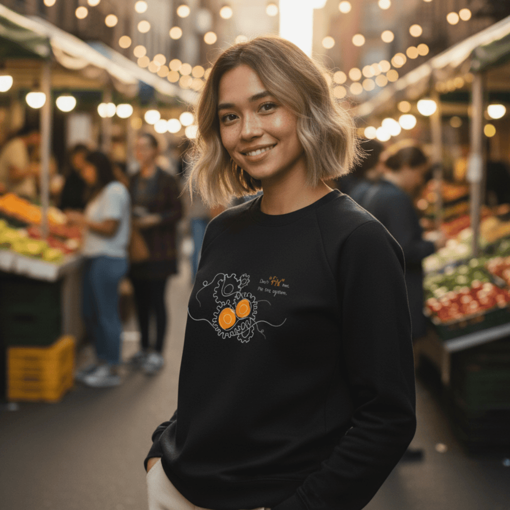 No Shit Shirts - Sweatshirt (Frontprint Large): Don’t “fix” me. Fix the system. - Society & Patriarchy - basic